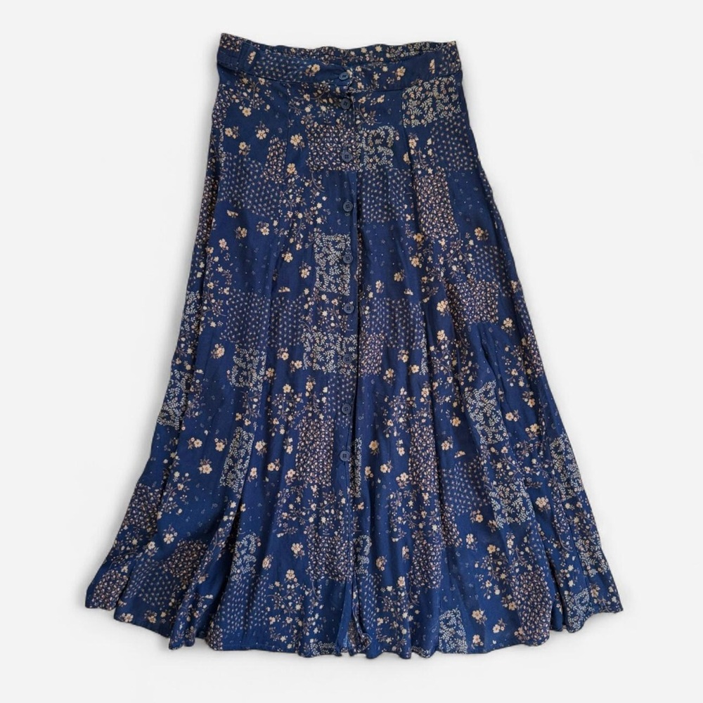 Vintage 90s button patchwork skirt - image 2